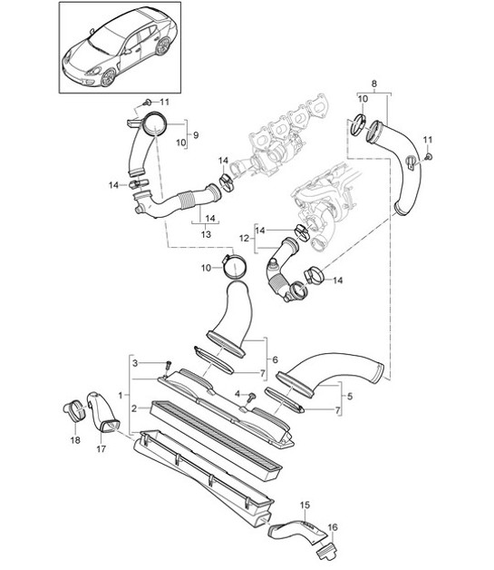 Diagram 106-010 Porsche Cayenne S 4.5L V8 2003>> Motor