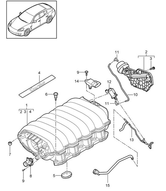 Diagram 107-045 Porsche 997 TURBO 2007>> Motor