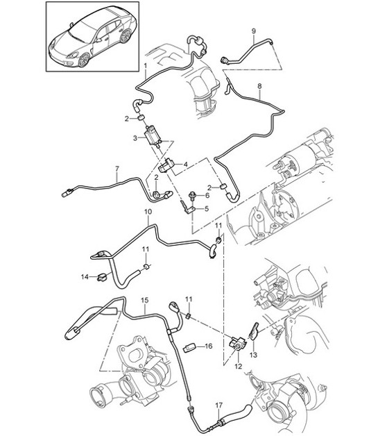 Diagram 107-080 Porsche Cayenne GTS V8 4.8L benzina 400 CV Motore