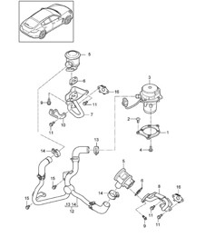 Sistema di purificazione dei gas di scarico w. iniezione aria secondaria (Modello: CWDA,CWD, CWFA,CWF) Panamera 970 (G1) 3.0L 2014>>