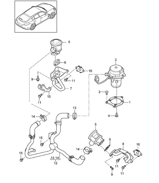 Diagram 108-005 Porsche Cayenne Turbo / Turbo S 4.8L 2007>> Motore