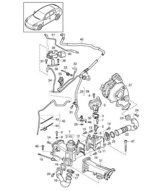 Diagram 108-020 Porsche Panamera 970 MK1（2009-2013年） 引擎