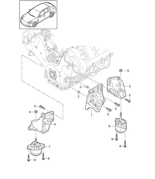 Diagram 109-020 Porsche Cayenne MK2 (957) 2007-2010 Motore