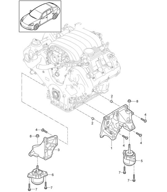 Diagram 109-040 Porsche Panamera 970 MK1 (2009-2013) Motore
