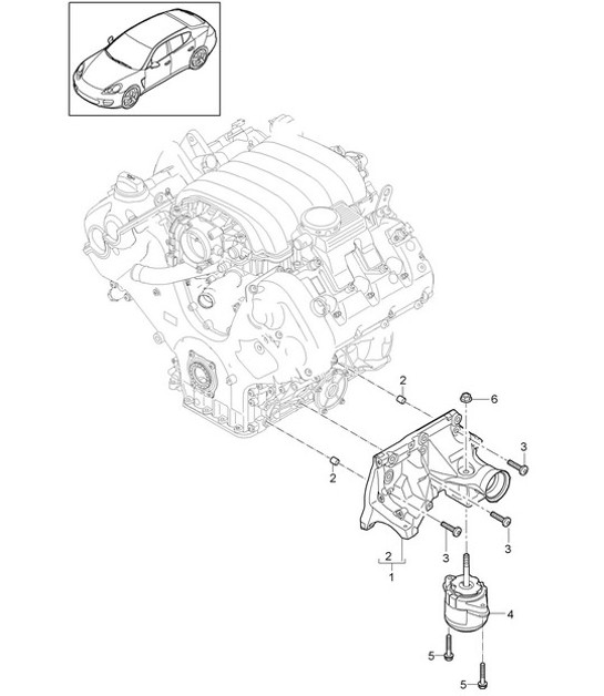 Diagram 109-050 Porsche Panamera 970 MK1（2009-2013年） 引擎