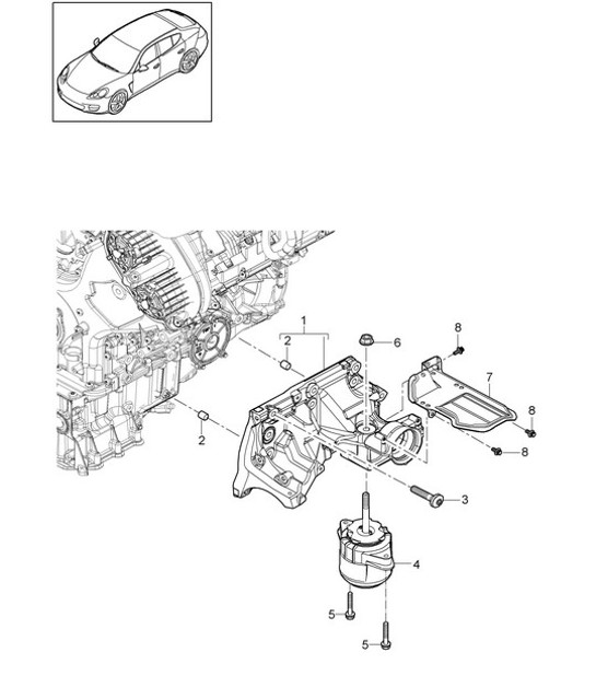 Diagram 109-055 Porsche Cayenne Turbo S E-Hybrid V8 4.0L 550Hp 