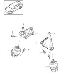 发动机悬架 - 下部 - （型号：CRCC、CRCB、CWJA）Panamera 970 (G1) 3.0L 柴油 2012-16