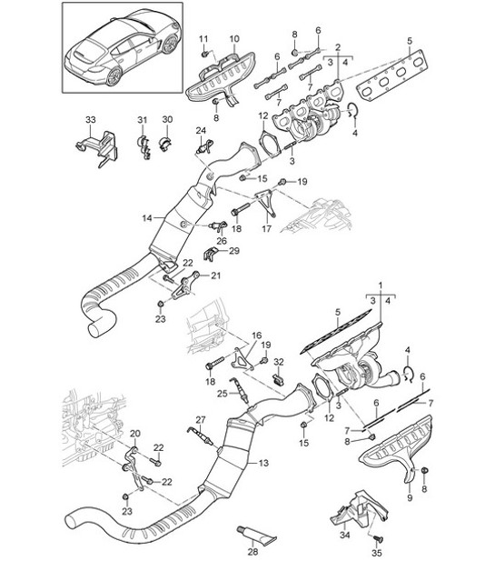 Diagram 202-010 Porsche 911 1965-1968 2.0L / 912 SWB (F) Fuel System, Exhaust System