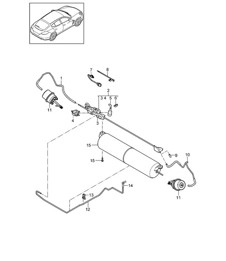 Système d'échappement / Ligne de commande (Modèle: 4870,CWBA, CWB,CWDA, CWD,CWFA, CWF,CWCA, CWC+ PR:-176, -186,-016, -XLF) Panamera 970 (G1) 3.0L / 4.8L 2010 -16