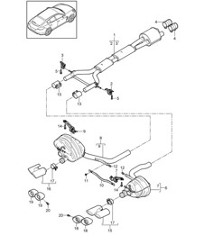 Exhaust system / Front silencer / Rear silencer (Model: CGEA,CGE, CGFA) Panamera 970 (G1) 3.0L HYBRID 2012-16