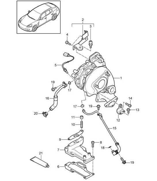 Diagram 202-097 Porsche Cayenne S 4.5L V8 2003>> Fuel System, Exhaust System