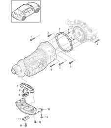 Bevestigingsonderdelen voor motor en transmissie / Transmissiedrager (Model: A7010,A7011) Panamera 970 (G1) 3.0L DIESEL 2012-16
