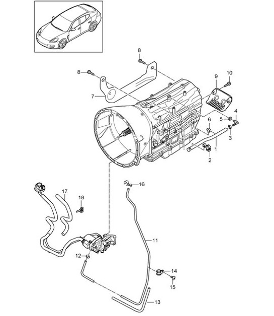 Diagram 320-015 Porsche Boxster 981 Spyder 3.8L 2016 Transmission