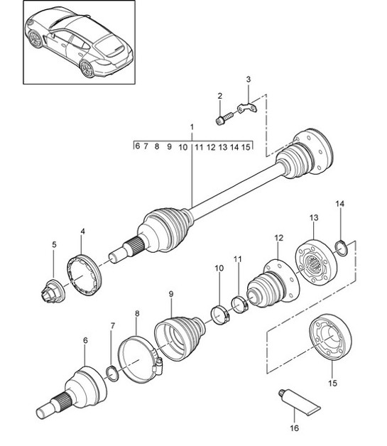 Diagram 401-020 Porsche Boxster 986/987/981 (1997-2016) Front Axle, Steering 