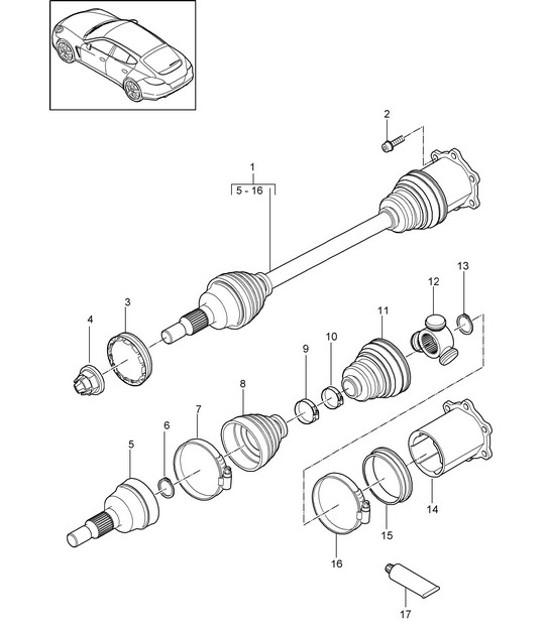Diagram 401-021 Porsche Cayenne Turbo S V8 4.8L Benzina 550CV Assale anteriore, sterzo 