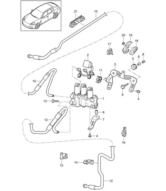 Diagram 402-022 Porsche 911/912 (1965-1989) Essieu avant, Direction 