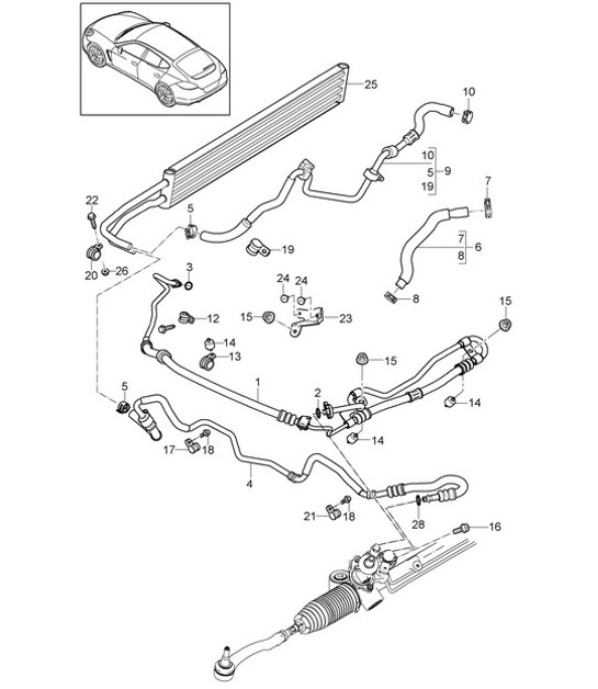 Diagram 403-010 Porsche Cayenne 9PA1 (957) 2007-2010 Front Axle, Steering 