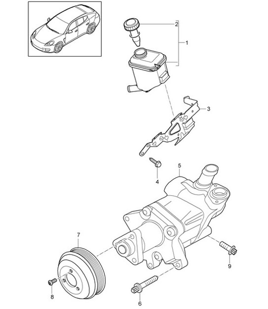 Diagram 403-040 Porsche 968 (1992-1995) Eje delantero, dirección
