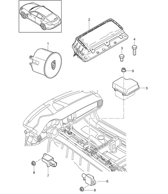 Diagram 403-060 Porsche 955 Cayenne 3.2L V6 2003-06 Front Axle, Steering 