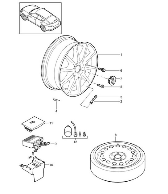 Diagram 601-000 Porsche Cayenne Turbo S 4.5L 2006>> Ruedas, Frenos