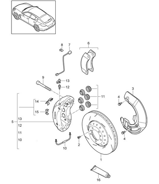 Diagram 602-010 Porsche Cayman 987C/981C (2005-2016) Wheels, Brakes