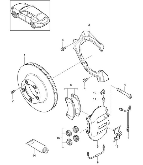 Diagram 603-010 Porsche Boxster 986/987/981 (1997-2016) Roues, Freins