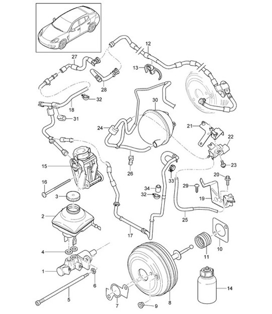Diagram 604-000 Porsche Panamera 970 MK1 (2009-2013) Wheels, Brakes