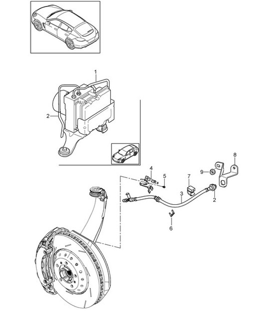 Diagram 604-010 Porsche Cayenne Turbo / Turbo S 4.8L 2007>> Ruote, freni