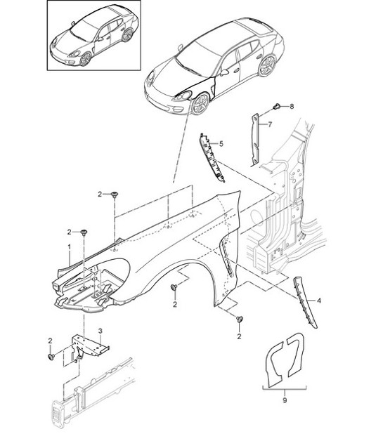 Diagram 801-040 Porsche 997 Carrera 2 3.6L 2005>> Carrozzeria