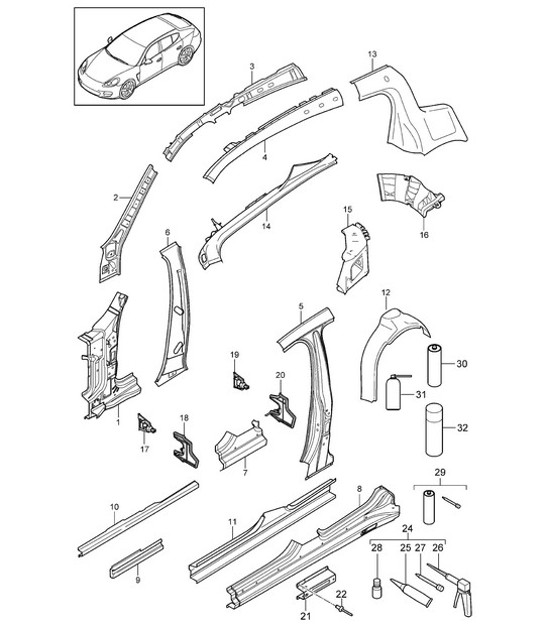 Diagram 801-050 Porsche Cayenne V6 3.0L benzina 353 CV 