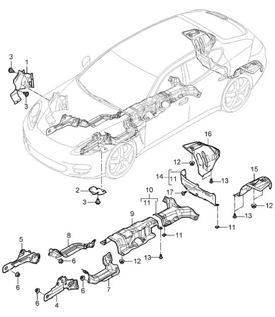 Diagram 801-072 Porsche 997 (911) MK2 2009-2012 Carrosserie