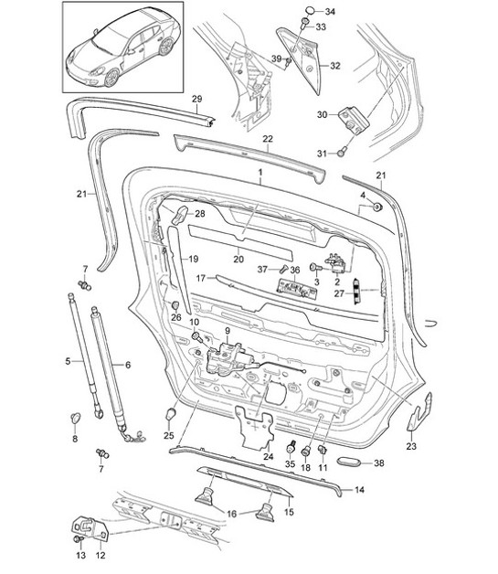 Diagram 803-005 Porsche 卡宴 Turbo S 4.5L 2006>>  车身