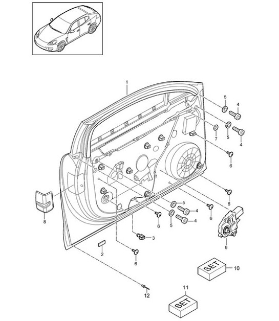 Diagram 804-030 Porsche Panamera 970 MK1 (2009-2013) Carrosserie