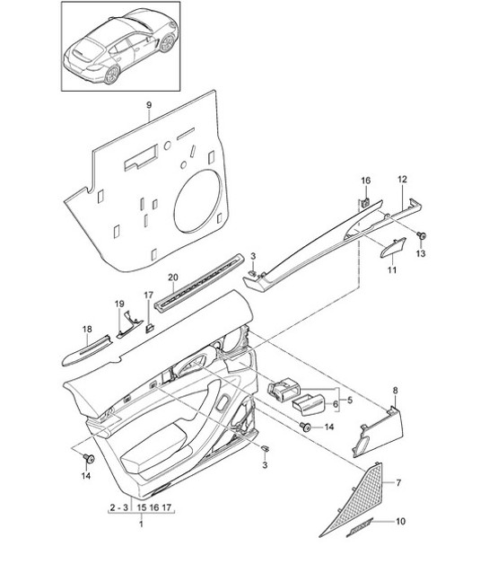 Diagram 807-010 Porsche Panamera Turbo S V8 4.8L  车身
