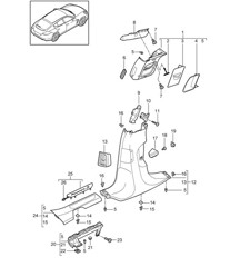Trim B-pillar / Sill trim strip - REAR - Panamera 970 (G1) 2010-16