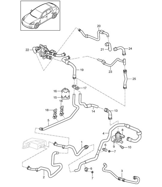 Diagram 813-040 Porsche Panamera S Hybride V6 3.0L Carrosserie