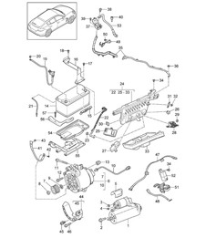 Starter / Alternator / Battery / Power distributor Panamera 970 (G1) 2010-16