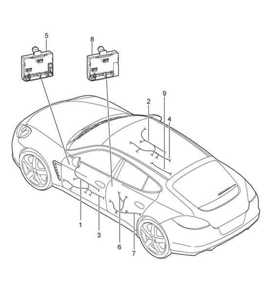 Faisceaux de câblage / portes / Console centrale / Unités de commande / Porte Panamera 970 (G1) 2010-16