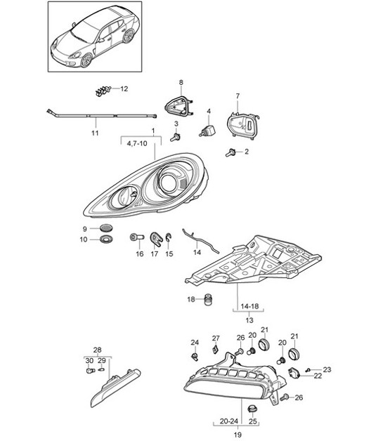 Diagram 905-000 Porsche 卡宴 S V8 4.8L 汽油 400HP 电子设备
