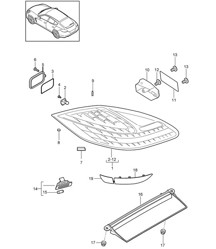 Rear light / Licence plate light / Additional brake light Panamera 970 (G1) 2010-16