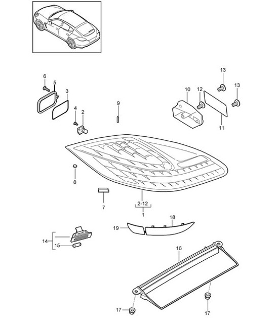 Diagram 905-005 Porsche Panamera 970 MK1 (2009-2013) Materiale elettrico