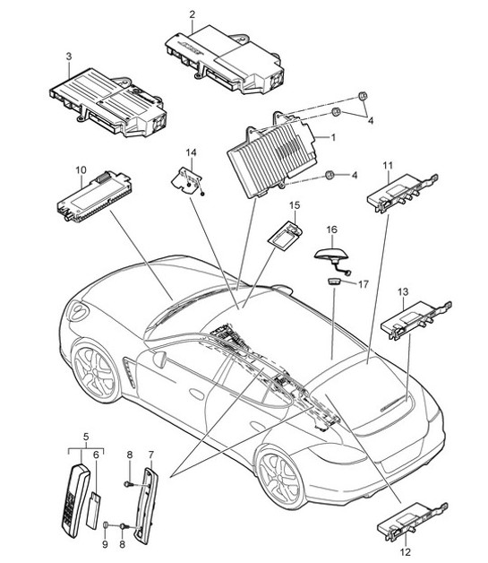 Diagram 911-010 Porsche 991 Cabriolet 2 3.0L (370 CV) Equipo eléctrico