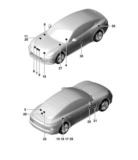 Diagram 001-005 Porsche Panamera 971 MK1 (2017-2020) Accessories & others 