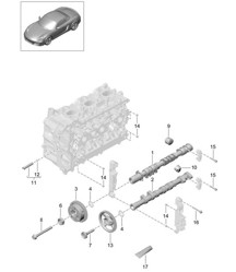 Arbre à cames / Poussoir hydraulique / Unité de réglage d'arbre à cames 981 Boxster / Boxster S 2012-16