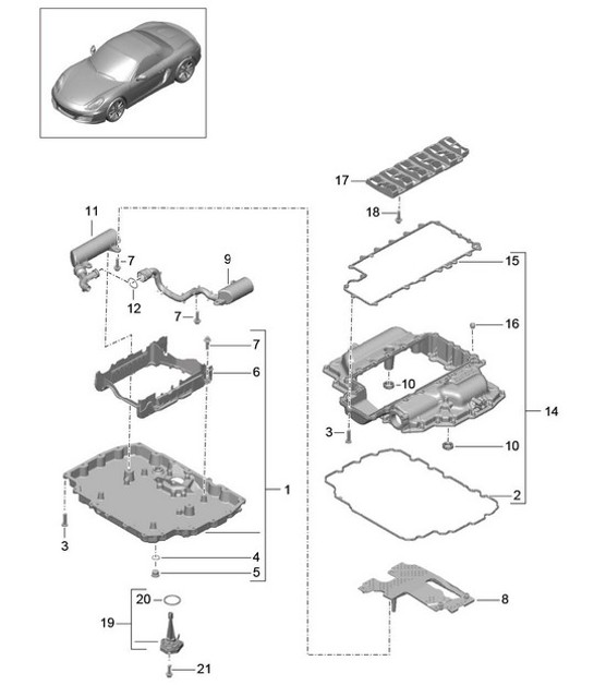Diagram 104-002 Porsche 964 (911) (1989-1994) Motore