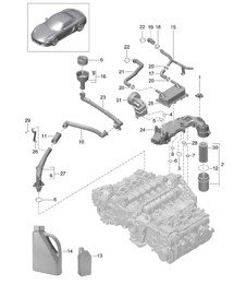 Engine lubrication 981 Boxster / Boxster S 2012-16