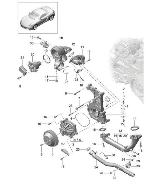 Diagram 105-000 Porsche 卡宴 S V6 2.9L 汽油 440Hp 