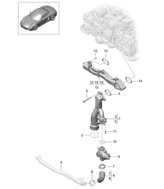 Diagram 105-003 Porsche 996 (911) (1997-2005) Motor