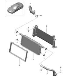 Center radiator (PR:153) 981 Boxster / Boxster S 2012-16