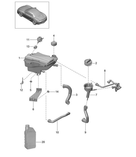 Diagram 105-020 Porsche 996 C4 3.4L 1997-08/01 Engine